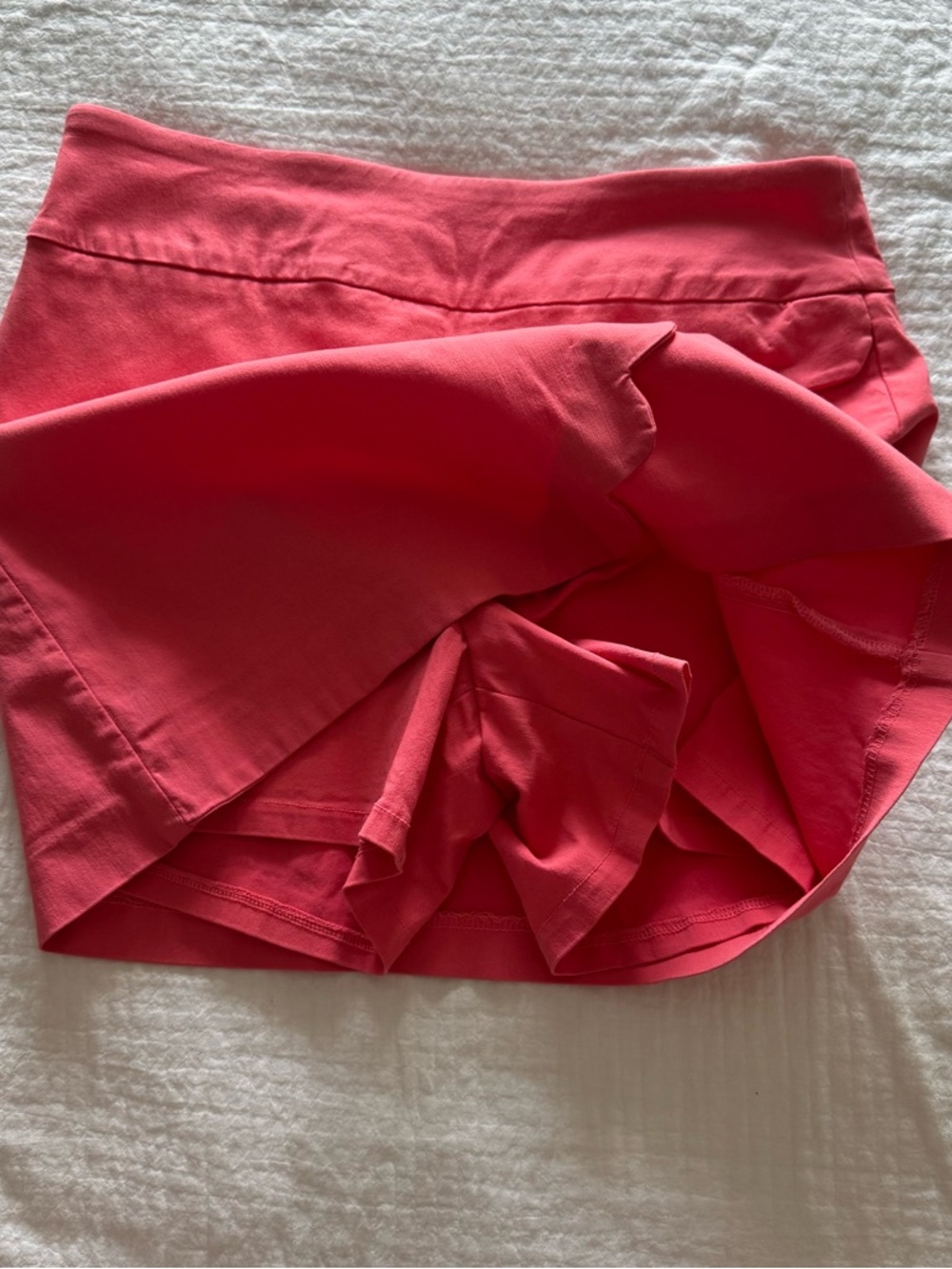 Pink Mini Skirt Skort Scalloped Hem Stretch Size 10 Unique Whimsical Coquette - Picture 3 of 8